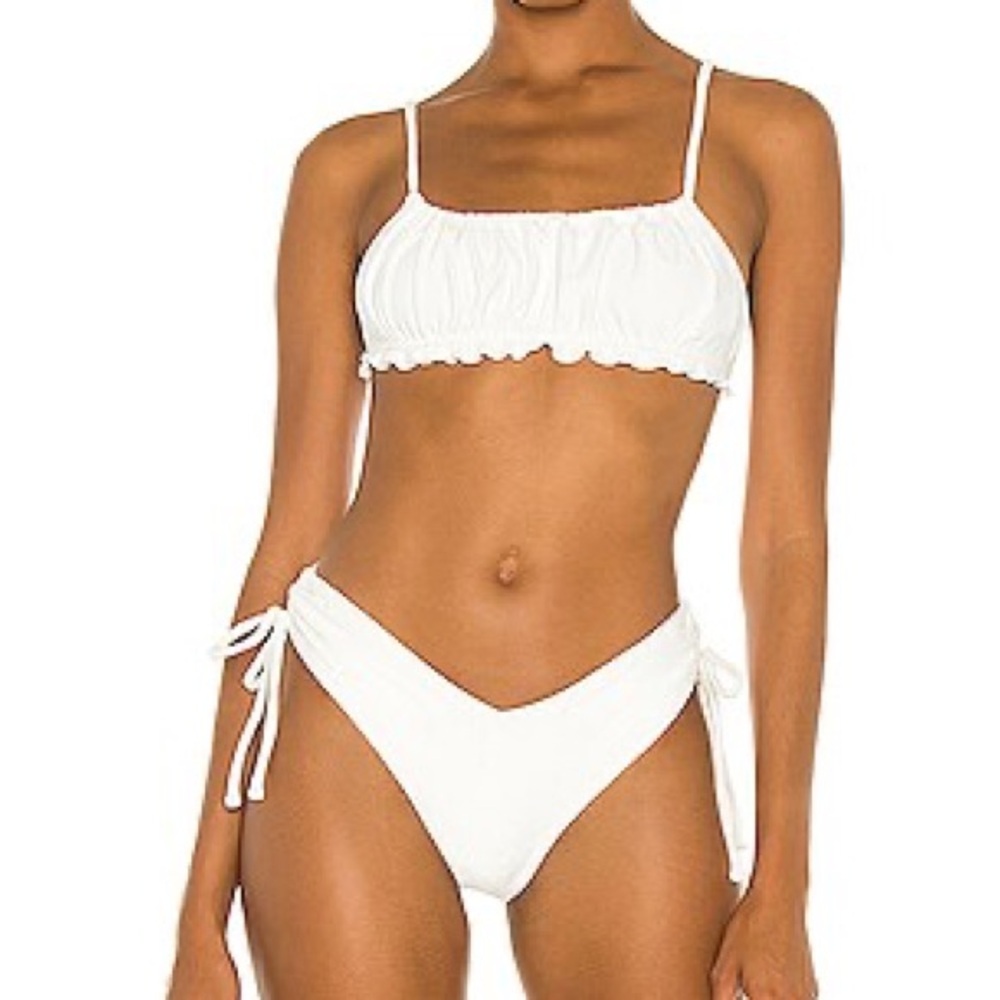 MINKPINK Eloise Ruched Bikini Set White